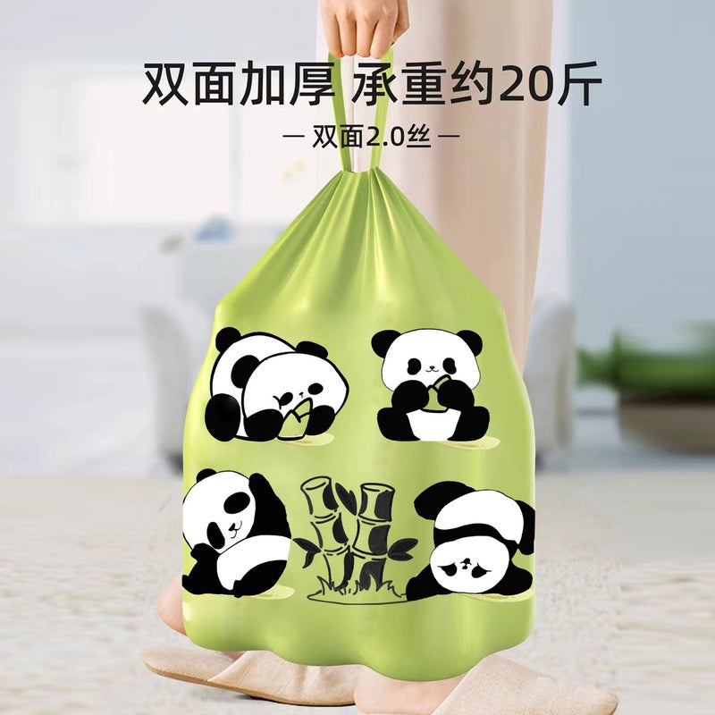Cartoon Garbage Bag Drawstring Portable Thickened Automatic Closing Garbage Storage Bag Kitchen Office Pattern Plastic Bag - Image 3